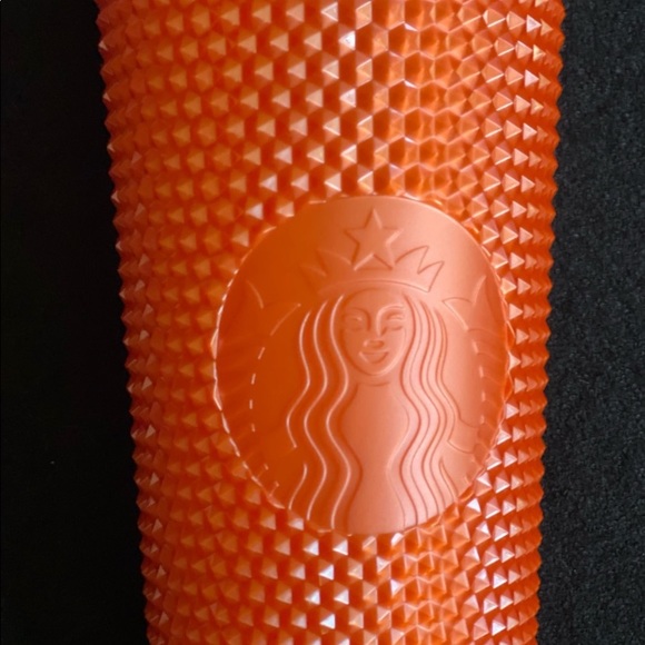 Starbucks Orange Bling Studded Tumbler Pearlized Cold Cup 24oz Halloween New - Picture 10 of 14